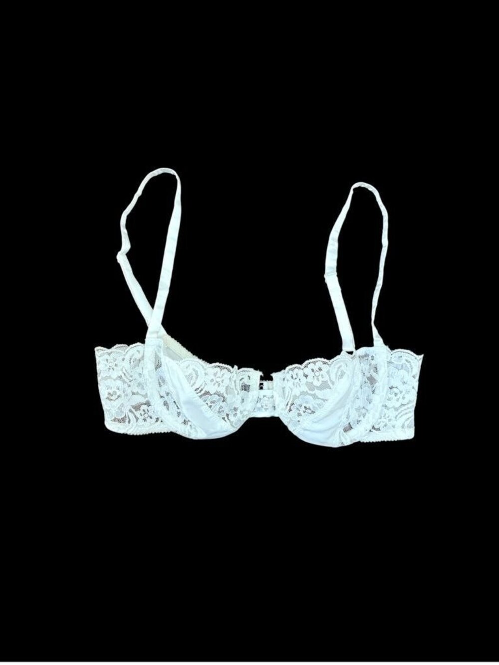 Vintage Christian Dior Lace Bra 32B White Intimates 80s EUC Wedding Bridal EUC